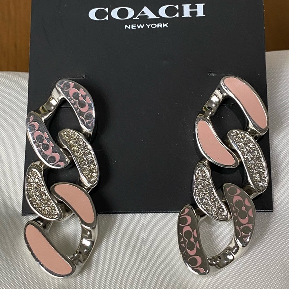 Coach CI959 Signature Pavé Drop Earrings - Picture 4 of 4